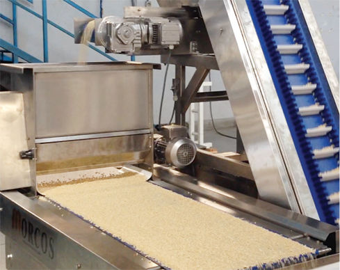 Trémie pour produits alimentaires - MORCOS Egyptian Engineering Company - pour écrou / avec convoyeur à bande / pour poudrage