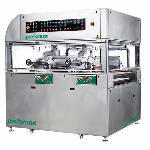 Machine d'enrobage et de temperage pour chocolat - SWITCH ULTRA - Prefamac Chocolate Machines N.V. - en acier inoxydable / à table vibrante