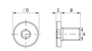Vis à tête cylindrique - 187-1 series - Skiffy - Torx / en plastique / haute température