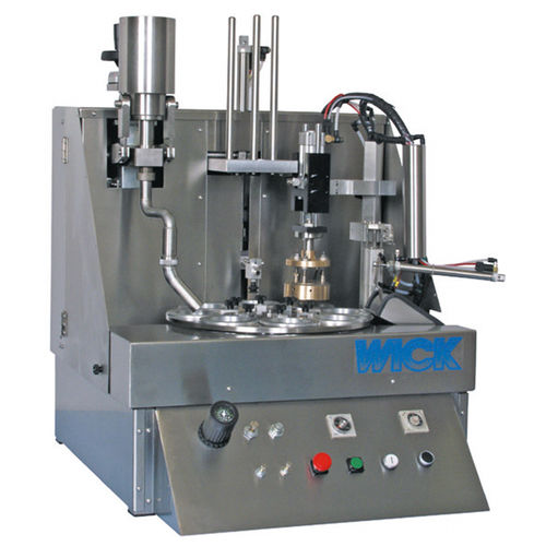 Remplisseuse capsuleuse semi-automatique - MINICAN 200 - WICK-Machinery GmbH - de gobelets / rotative