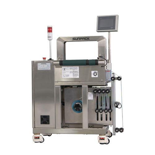 Machine de pose de bandeau automatique - WK04CA-MPSS - DONGGUAN XUTIAN MACHINE CO.LTD. - à film OPP / en ligne / avec convoyeur à bande