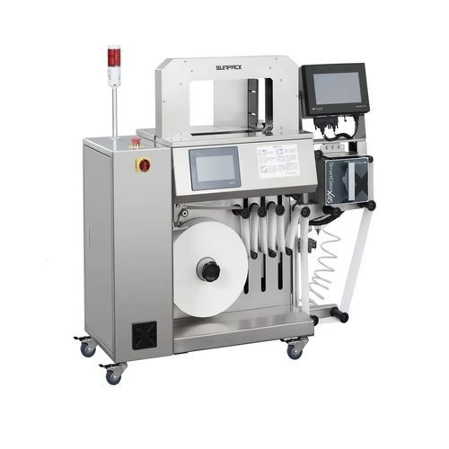 Machine de pose de bandeau automatique - WK06-75C-MRQ - DONGGUAN XUTIAN MACHINE CO.LTD. - à film OPP / avec imprimante / pour l'industrie pharmaceutique