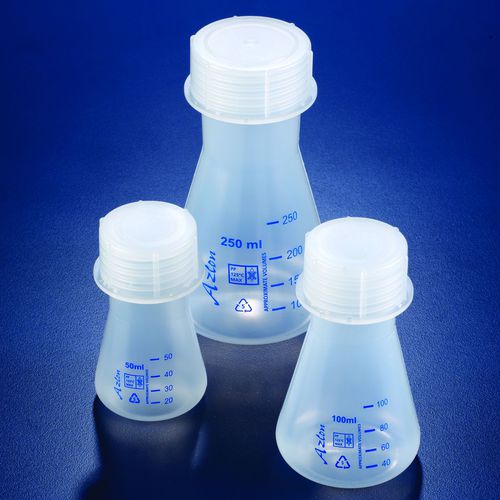 Fiole Erlenmeyer - FDE series - SciLabware Limited - à fond conique / en polypropylène / avec bouchon