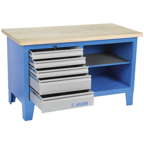 Établi en bois - 946A series - Unior d.d. - pour garage / à 5 tiroirs