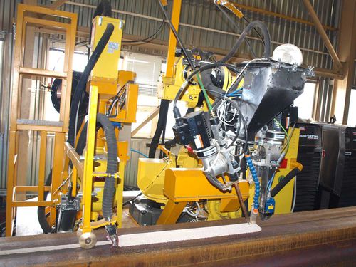 Ligne de soudage à l'arc sous flux en poudre - Techvagonmash - robotisée / pour poutre