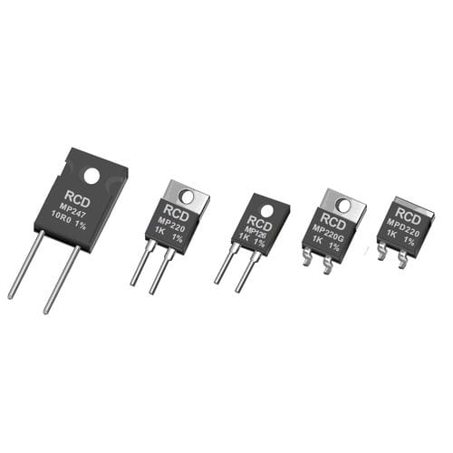 Résistance à couche métallique - MP series - RCD Components - de puissance / sur circuit imprimé / à retardateur de flamme