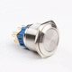 bouton poussoir lumineux (LED) / en acier inoxydable / rond / plat