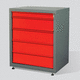 armoire de stockage / au sol / à 5 tiroirs / à 7 tiroirs