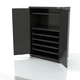armoire de stockage / au sol / à étagères / double porte