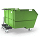 benne basculante pour déchets / pour chariot élévateur / pour déchets industriels / ouvert