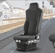 siège de conducteur de train pneumatique / en tissu / noir / ajustable