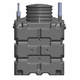 réservoir de traitement / de collecte de fluides / de décantation primaire / pour eaux usées