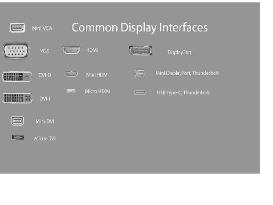 Nombreuses variétés de ports de moniteur