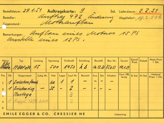 Carte de commande pompe Egger 1951