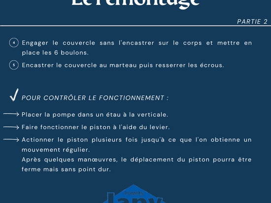 Démontage & remontage des pompes manuelles Japy