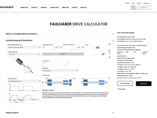 FAULHABER DRIVE CALCULATOR