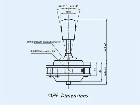SENTOP Petit commutateur Joystick CV4/CV4A