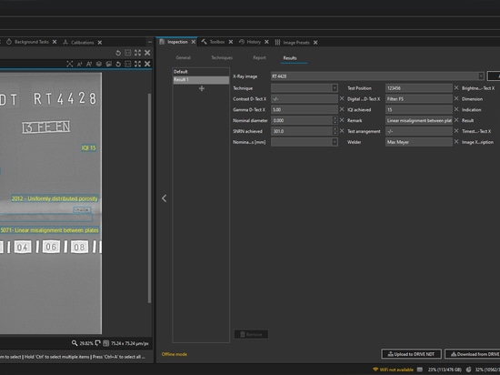Flux de travail de test radiographique numérique transparent avec DRIVE NDT et D-Tect X de DÜRR NDT