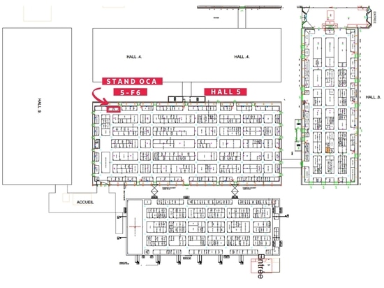 Plan stand OCA sur le salon CFIA de Rennes