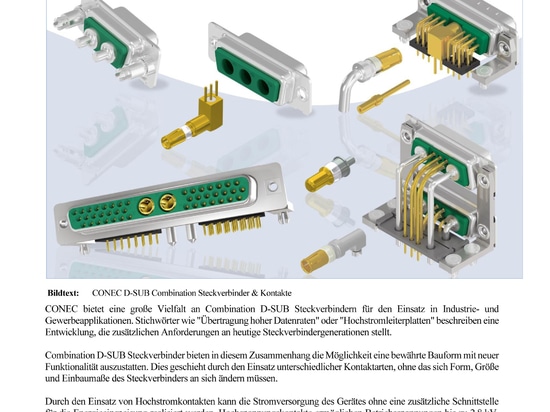 CONEC D-SUB Connecteurs combinés