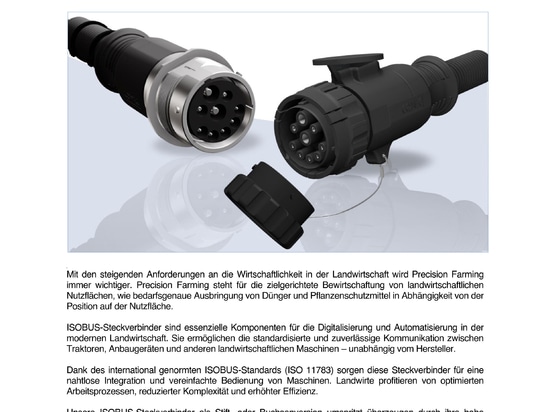 Connecteurs ISOBUS CONEC surmoulés
