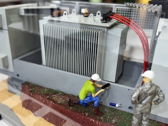 Groupe SANERGRID maquette transfo avec rétention des huiles diélectriques et filtrations anti pollution SPI