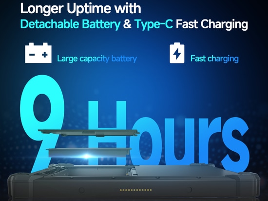 Autonomie plus longue grâce à la batterie amovible et à la recharge rapide de type C