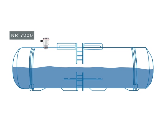 NivoRadar® 7200 dans un réservoir avec un matériau liquide