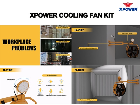 XPOWER FA-420K2 : Solution ultime de refroidissement et d'éclairage pour les espaces de travail occupés