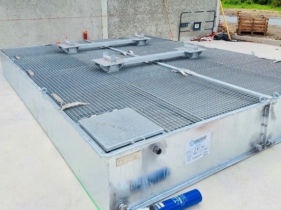 Positionnement des modules Sanergrid et des filtres antihydrocarbures SPI par Sonec