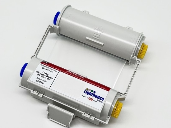 Ruban de sécurité UV transparent anti-abrasion (CPMR47 - recharge et CPMR47-RC - cartouche complète avec recharge - 100 mm uniquement)