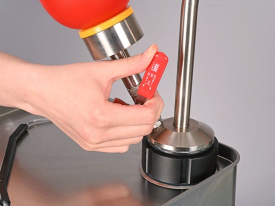 Pompe à solvant pour bidon en fer blanc, commande manuelle (Bürkle GmbH)