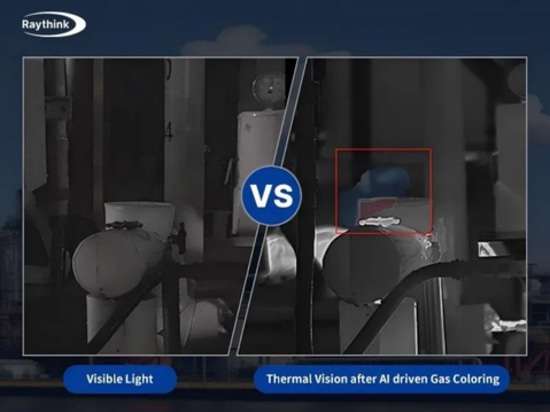 Détection des fuites de gaz : Lumière visible contre vision thermique après coloration du gaz par l'IA
