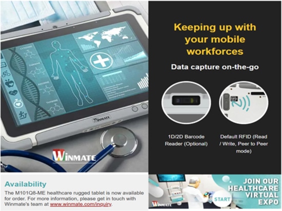 Winmate Healthcare Tablet PC Android M101Q8-ME avec Qualcomm® Snapdragon™ 660