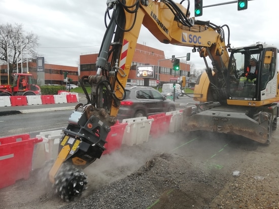 Fraise hydraulique MB-R pour un chantier de métro