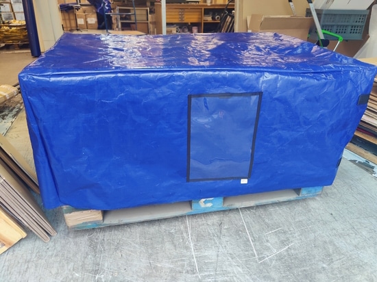 Housse bâche bleue demi palette