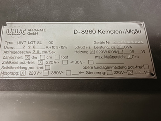 Plaque signalétique SLS 100 – fabriquée en 1990