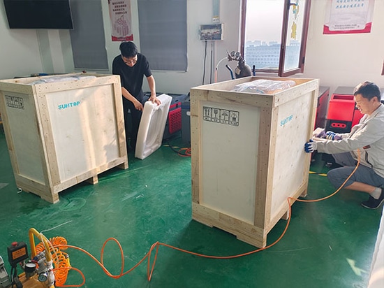 Expédition vers l'Italie de soudeuses laser 4-en-1 SUNTOP haute stabilité de 2 000 W