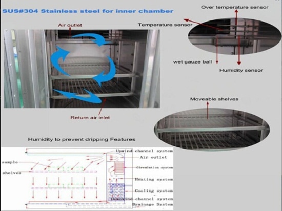 Structure intérieure de chambre d'essai d'humidité de la température