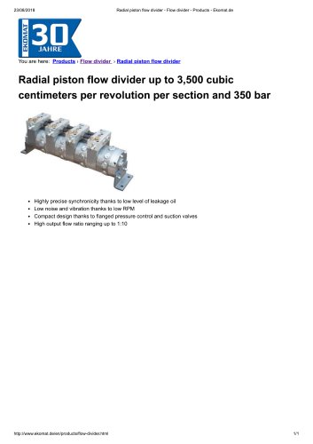 RADIAL PISTON FLOW DIVIDER