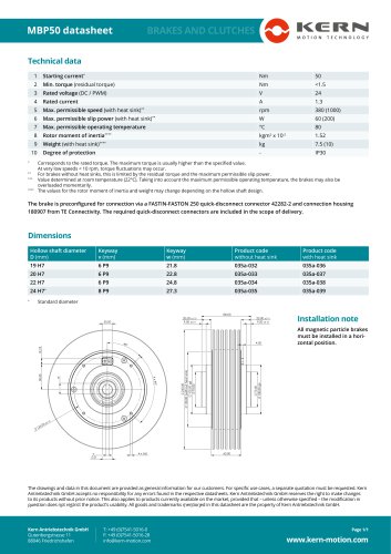 Magnet powder brake MPB50