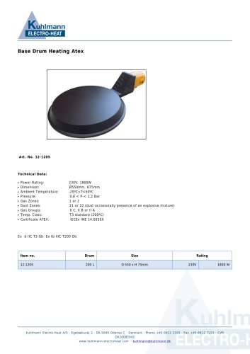 Base Drum Heating Atex