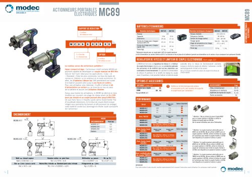 ACTIONNEURs PORTABLES ELECTRIQUES MC89