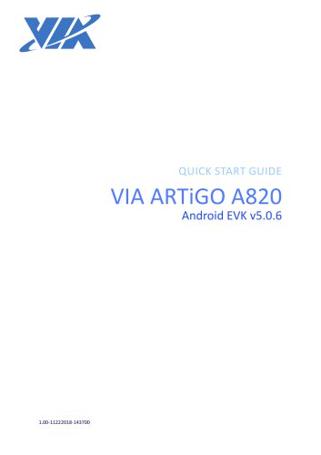 VIA ARTiGO A820-Android EVK v5.0.6