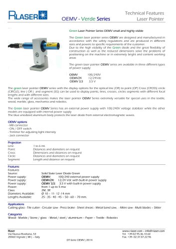 Green laser Pointer Series OEMV