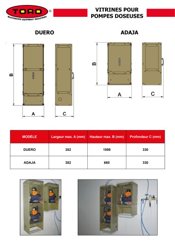 VITRINES POUR POMPES DOSEUSES