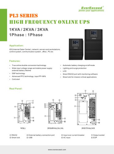 1-3KVA PL3 RM Series High Frequency Online UPS