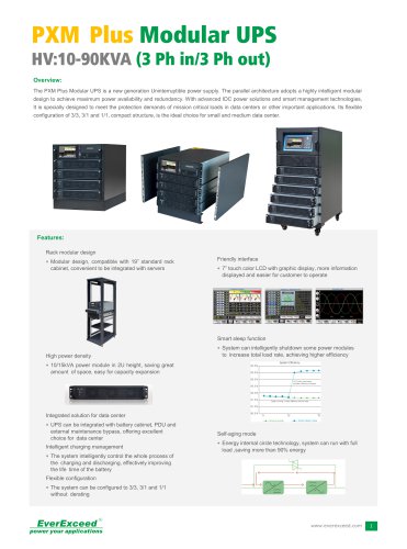 10-90kVA PXM Plus Series Parallel UPS