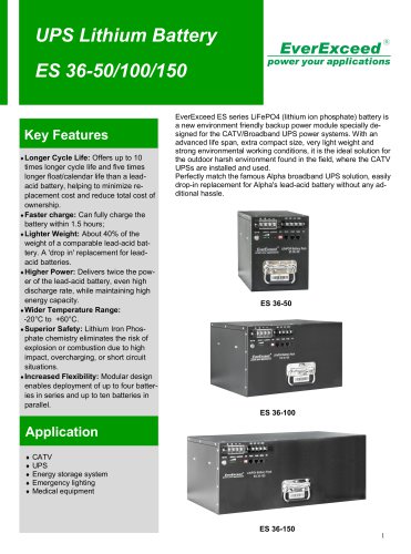 LiFePO4 battery ES 36 series