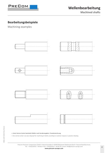 Machined shafts